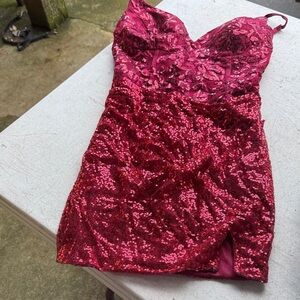 Glamorous red Sequin Mini Dress